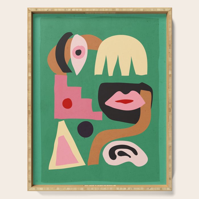 Abstract Shapes Modern Art 7 Serving Tray Gallery Image 1