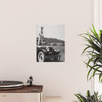 Golfer Teeing Off on Top of Car, Black and White, Old Photo, Vintage Golf Art Poster Gallery Image 2