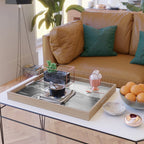 Golfer Teeing Off on Top of Car, Black and White, Old Photo, Vintage Golf Art Serving Tray Gallery Image 2