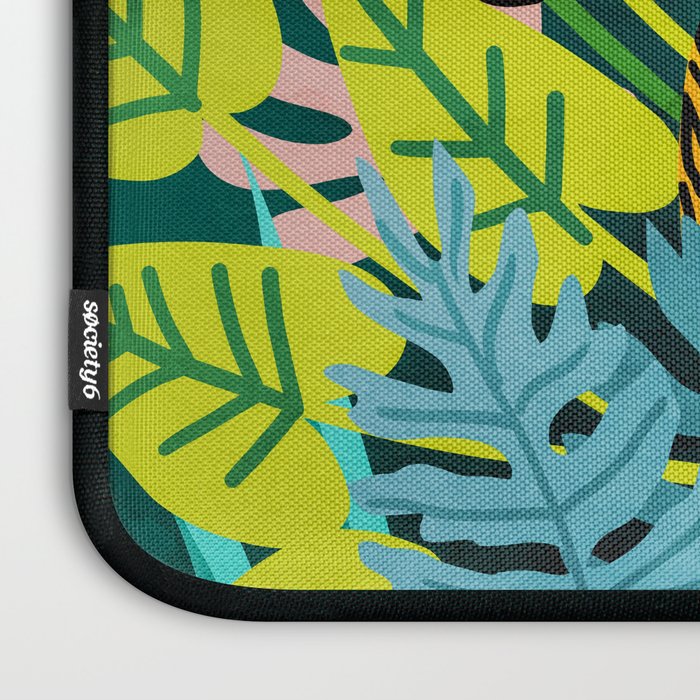 Only 3890 Tigers Left, Wildlife Vibrant Tiger Painting, Jungle Nature Colorful Illustration Laptop Sleeve Gallery Image 3