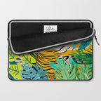 Only 3890 Tigers Left, Wildlife Vibrant Tiger Painting, Jungle Nature Colorful Illustration Laptop Sleeve Gallery Image 2
