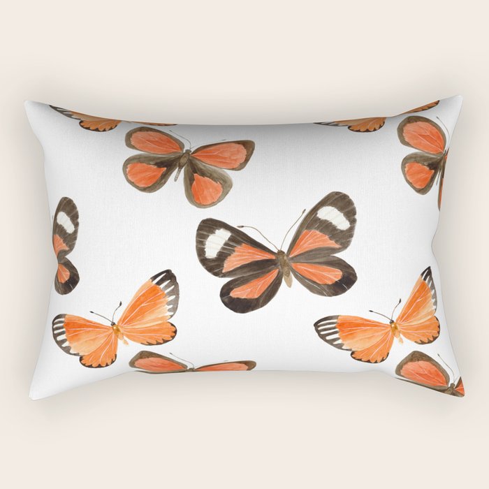 Orange Butterflies Rectangular Pillow Gallery Image 2