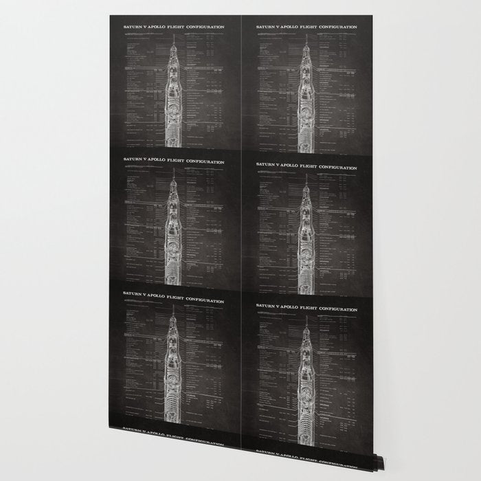Apollo 11 Saturn V Blueprint in High Resolution (black) Wallpaper Gallery Image 2