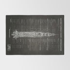 Apollo 11 Saturn V Blueprint in High Resolution (black) Rug Gallery Image 2