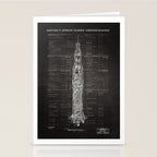 Apollo 11 Saturn V Blueprint in High Resolution (black) Stationery Card Gallery Image 2