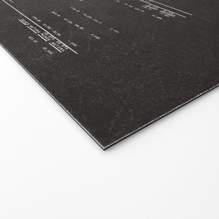 Apollo 11 Saturn V Blueprint in High Resolution (black) Welcome Mat Gallery Image 2