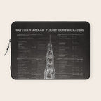 Apollo 11 Saturn V Blueprint in High Resolution (black) Laptop Sleeve Gallery Image 1