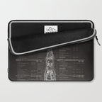 Apollo 11 Saturn V Blueprint in High Resolution (black) Laptop Sleeve Gallery Image 2
