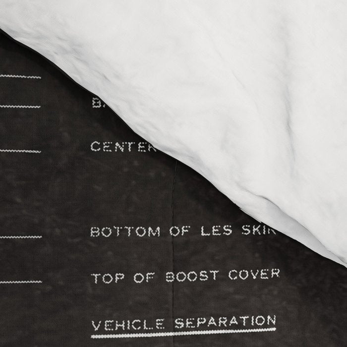 Apollo 11 Saturn V Blueprint in High Resolution (black) Comforter Gallery Image 4