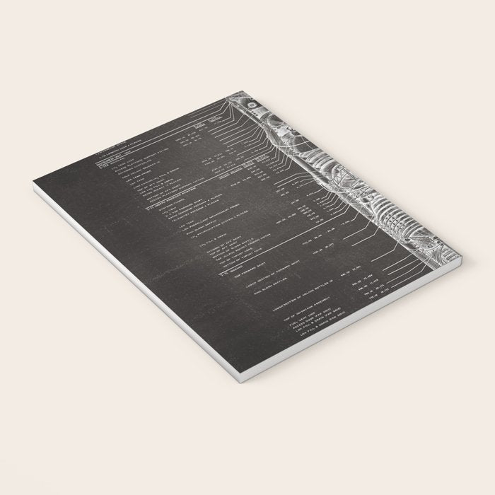 Apollo 11 Saturn V Blueprint in High Resolution (black) Notebook Gallery Image 3