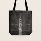 Apollo 11 Saturn V Blueprint in High Resolution (black) Tote Bag Gallery Image 1