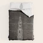 Apollo 11 Saturn V Blueprint in High Resolution (black) Comforter Gallery Image 6
