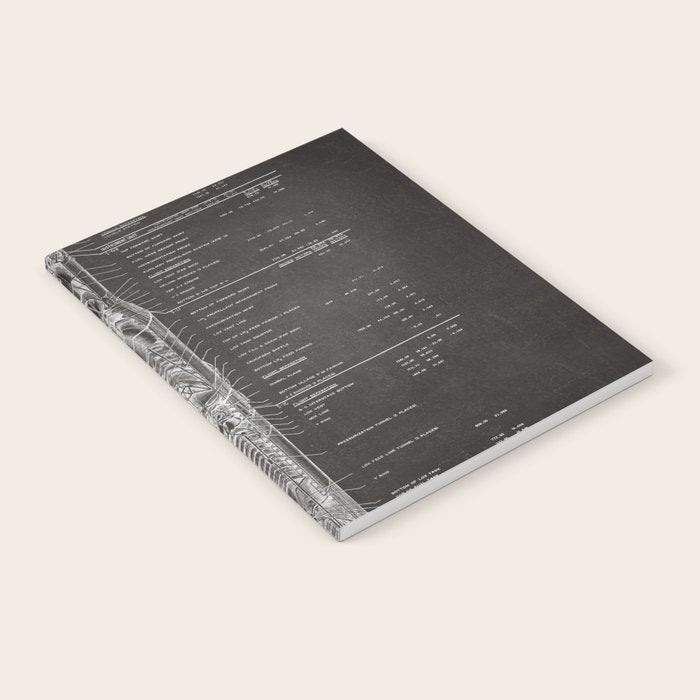 Apollo 11 Saturn V Blueprint in High Resolution (black) Notebook Gallery Image 2