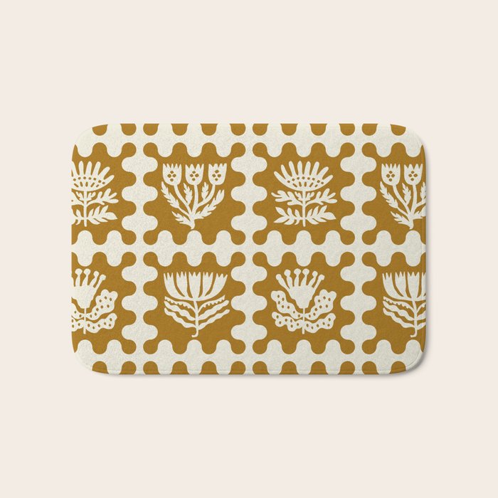 FOLKFLOWER MARIGOLD Bath Mat Gallery Image 1