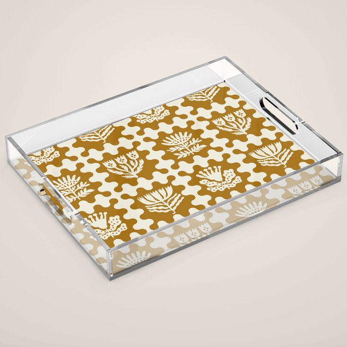 FOLKFLOWER MARIGOLD Acrylic Tray Gallery Image 1