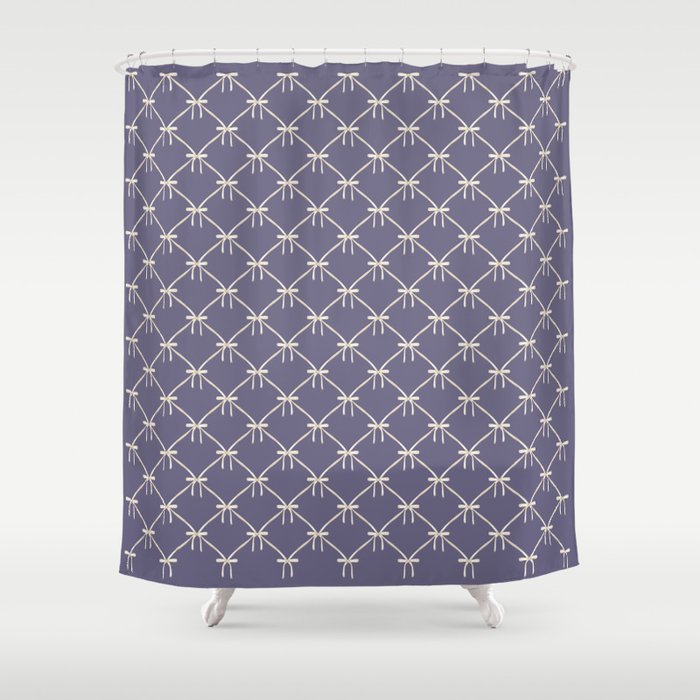 Bows & Ribbons Pattern XXXIII Neutral Lavender Purple Shower Curtain Gallery Image 1