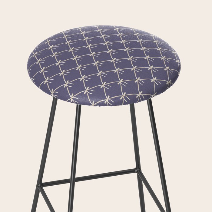 Bows & Ribbons Pattern XXXIII Neutral Lavender Purple Stool Gallery Image 2