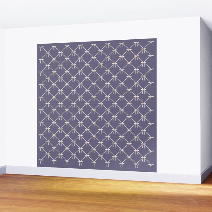 Bows & Ribbons Pattern XXXIII Neutral Lavender Purple Wall Mural Gallery Image 2