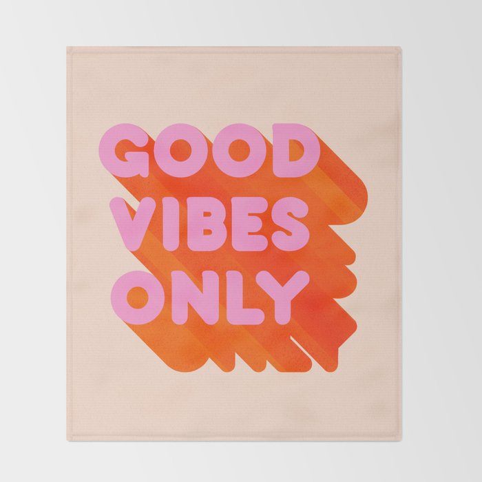 Good Vibes Only - Neon Colors Throw Blanket Gallery Image 2
