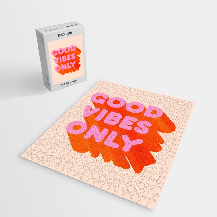 Good Vibes Only - Neon Colors Jigsaw Puzzle Gallery Image 2