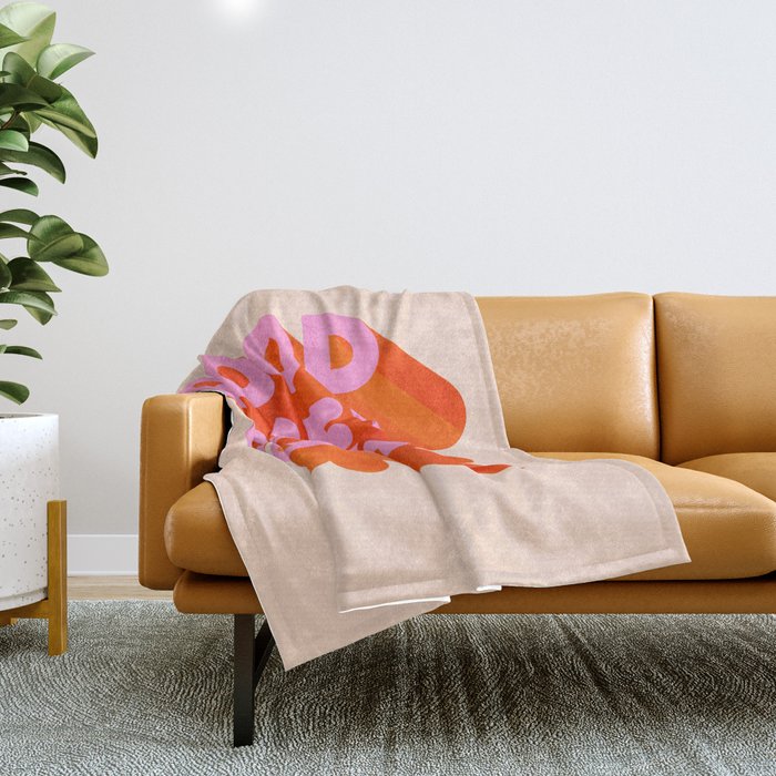 Good Vibes Only - Neon Colors Throw Blanket Gallery Image 1