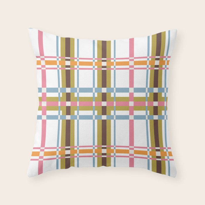 Bold Crosshatch Colorful Throw Pillow Gallery Image 6
