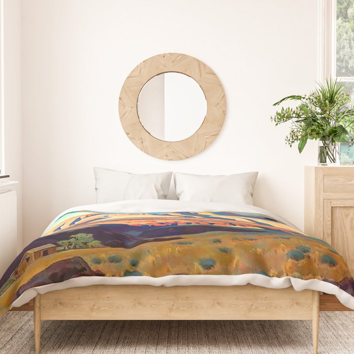 âHome of the Desert Ratâ by Maynard Dixon Duvet Cover Gallery Image 3