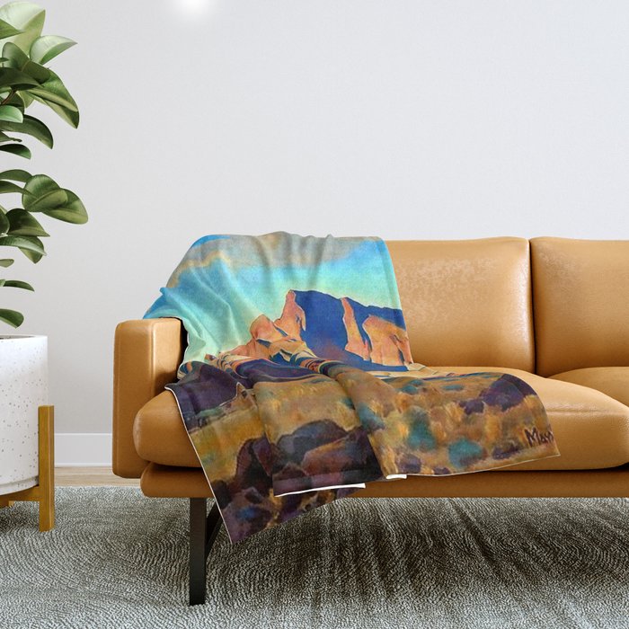 âHome of the Desert Ratâ by Maynard Dixon Throw Blanket Gallery Image 1
