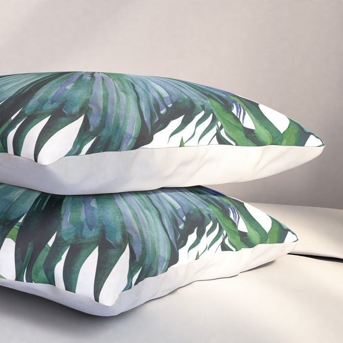 Tropical Palm Leaves Classic Pillow Sham Gallery Image 3