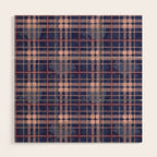 Tartan and Floral Texture Pattern Wood Wall Art Gallery Image 1