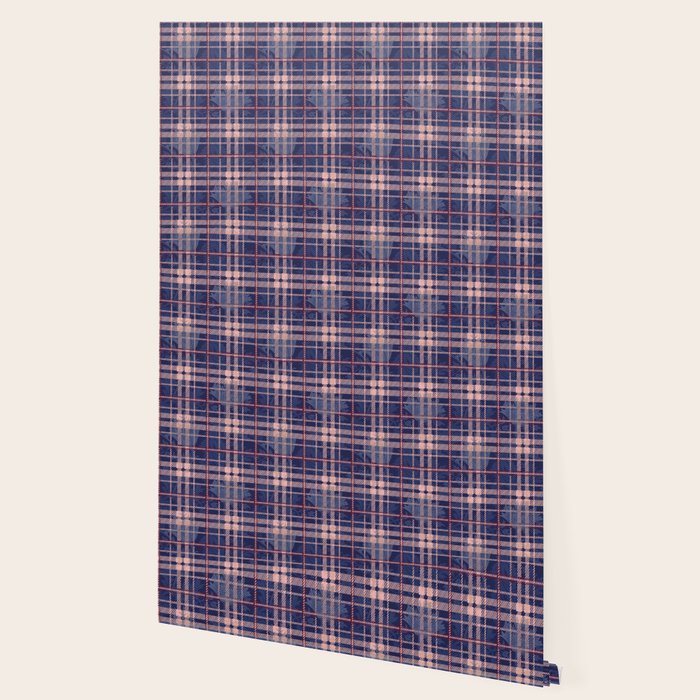 Tartan and Floral Texture Pattern Wallpaper Gallery Image 2