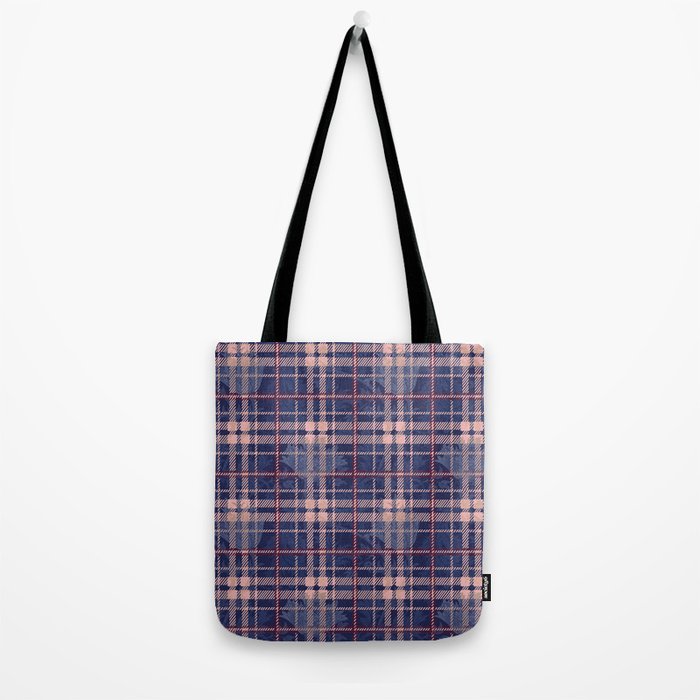 Tartan and Floral Texture Pattern Tote Bag Gallery Image 2