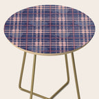 Tartan and Floral Texture Pattern Side Table Gallery Image 2