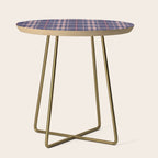 Tartan and Floral Texture Pattern Side Table Gallery Image 1