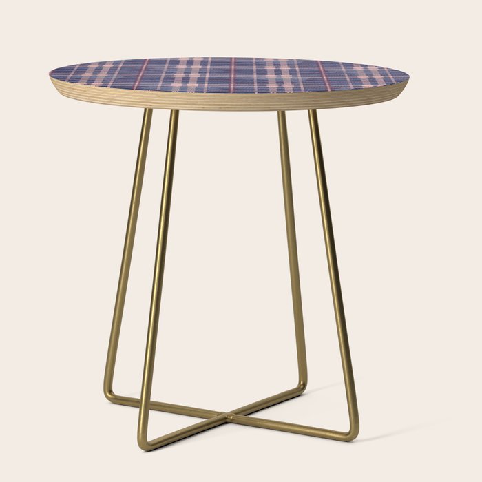 Tartan and Floral Texture Pattern Side Table Gallery Image 1