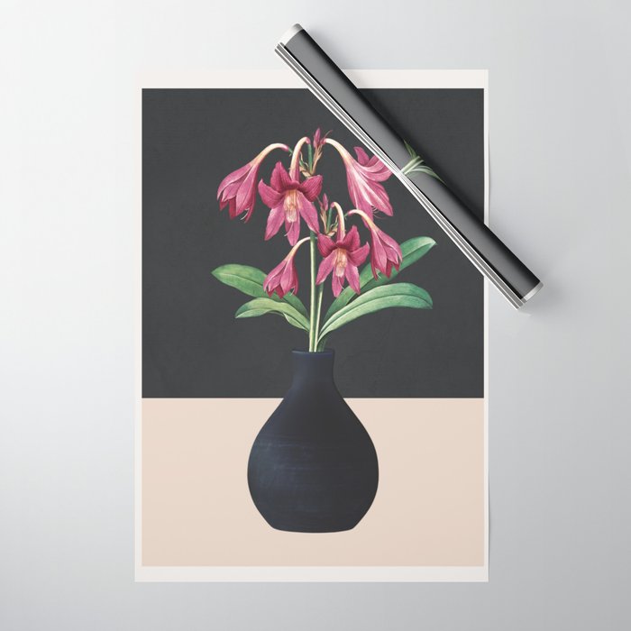 Flowers in Black Vase 3 Wrapping Paper Gallery Image 1