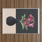 Flowers in Black Vase 3 Outdoor Rug Gallery Image 1
