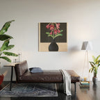 Flowers in Black Vase 3 Wood Wall Art Gallery Image 2