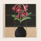 Flowers in Black Vase 3 Wood Wall Art Gallery Image 1