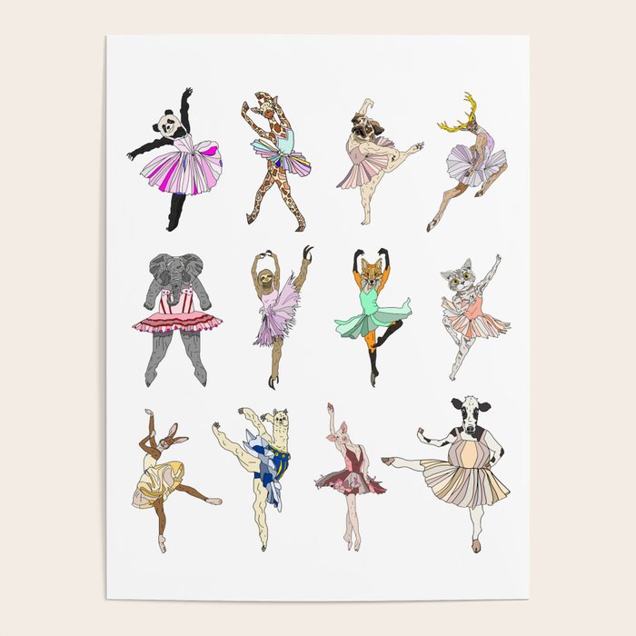 Animal Square Dance Hipster Ballerinas Poster Gallery Image 4