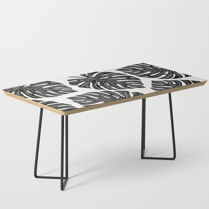 Watercolor Palm Leaves Black and White Coffee Table Gallery Image 1