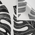Watercolor Palm Leaves Black and White Wall Tapestry Gallery Image 3