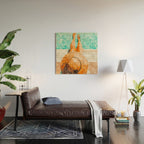 By The Pool All Day, Summer Travel Woman Swimming, Tropical Fashion Bohemian Painting Wood Wall Art Gallery Image 2