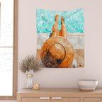 By The Pool All Day, Summer Travel Woman Swimming, Tropical Fashion Bohemian Painting Wall Tapestry Gallery Image 2