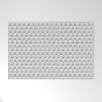 Faux White Leather Buttoned Welcome Mat Gallery Image 1