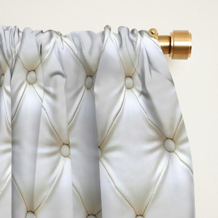 Faux White Leather Buttoned Window Curtain Gallery Image 2