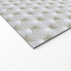 Faux White Leather Buttoned Welcome Mat Gallery Image 2