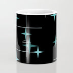 Mid Century Modern Stars Black Teal Coffee Mug Gallery Image 4