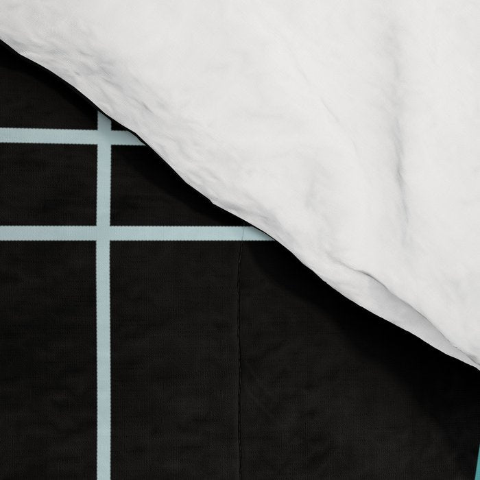 Mid Century Modern Stars Black Teal Comforter Gallery Image 4