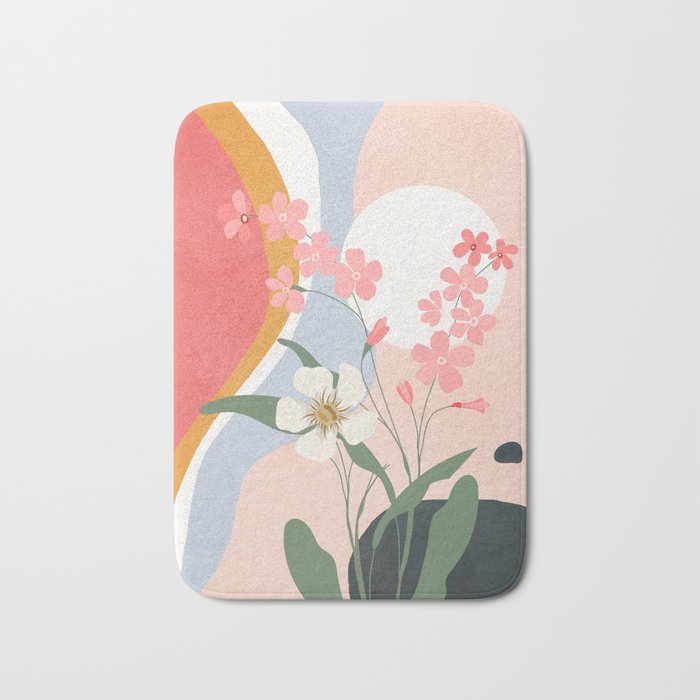 Colorful Flower Design 1 Bath Mat Gallery Image 1